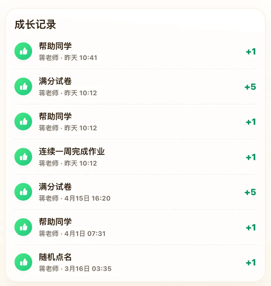 孩子积分奖励记录和家庭成长鼓励